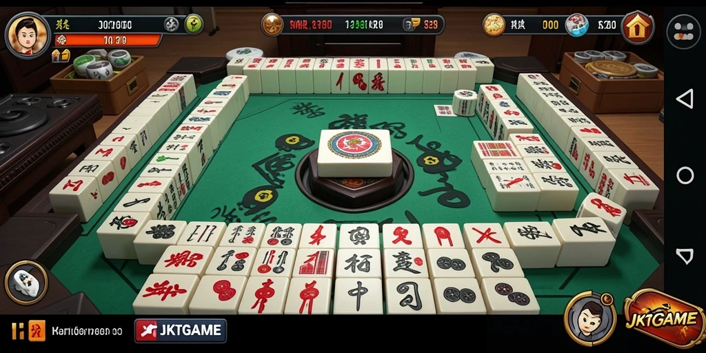 Tampilan gameplay Mahjong yang seru dan menantang di JKTGAME.