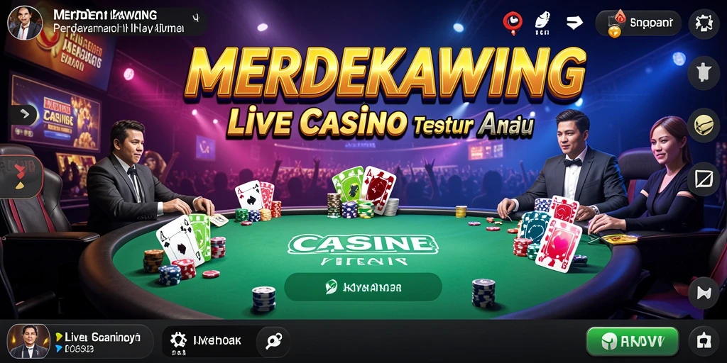Tampilan gameplay Live Casino yang mendebarkan di MERDEKAWING.