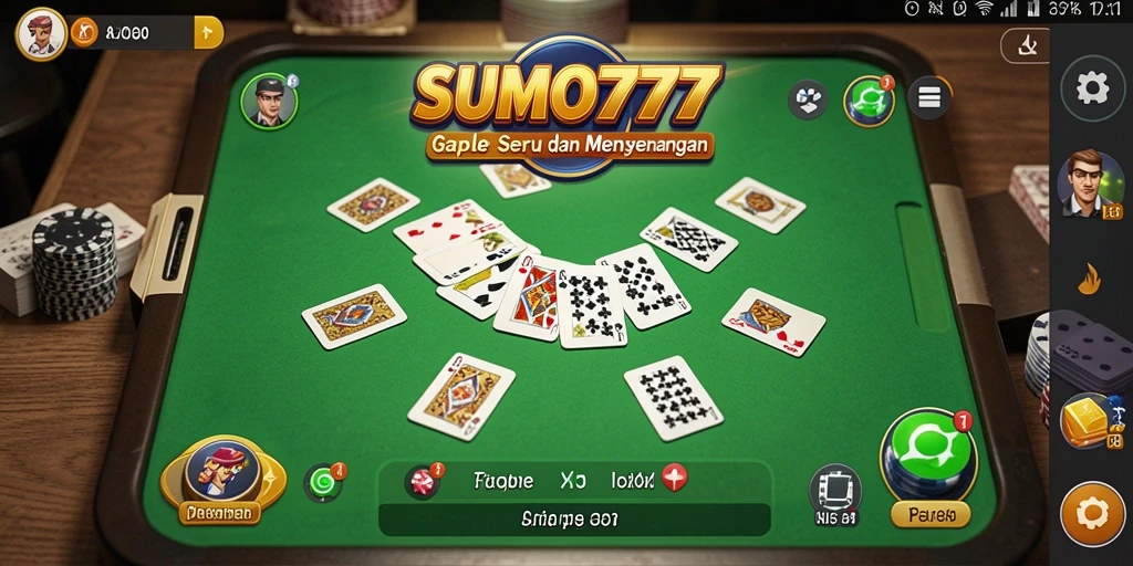 Tampilan gameplay seru dan interaktif dalam permainan Gaple.